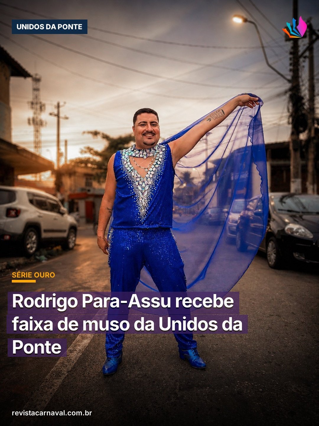 Rodrigo Para-Assu recebe faixa de muso da Unidos da Ponte O evento Tardezinha da Ponte foi palco da apresentação oficia