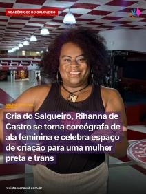 O Morro do Andaraí celebra a consagração de uma de suas crias mais talentosas no templo do samba. Cria da Academia do Sa
