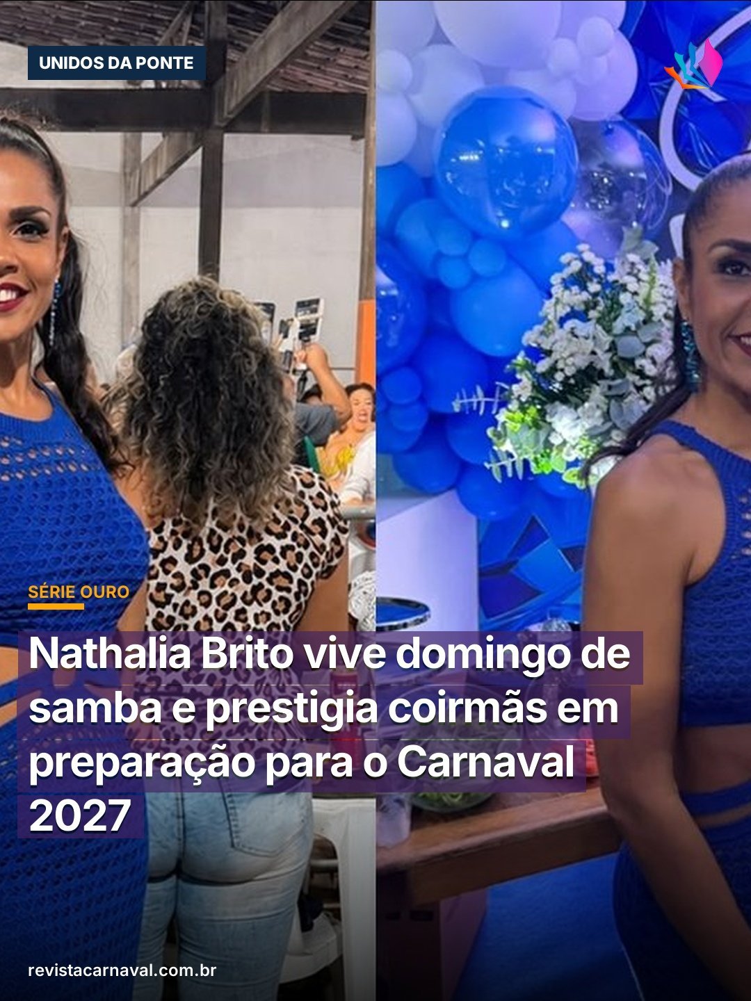 Nathalia Brito vive domingo de samba e prestigia coirmãs em preparação para o Carnaval 2027 Nathalia Brito viveu um dom