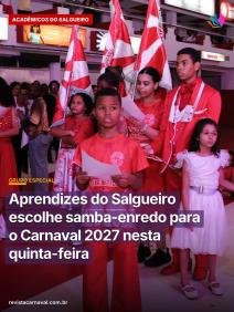 O futuro do samba salgueirense pede passagem em uma noite de festa e pura emoção na Silva Teles. Nesta quinta-feira, 29