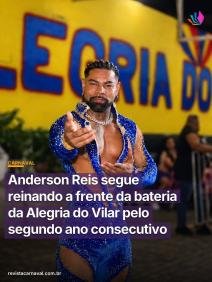 A realeza continua firme no coração da Cadência do Vilar para o próximo Carnaval. O consagrado Anderson Reis renovou seu