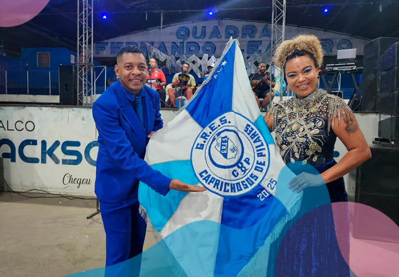 Caprichosos de Pilares apresenta seu novo 1º casal de Mestre-Sala e Porta-Bandeira