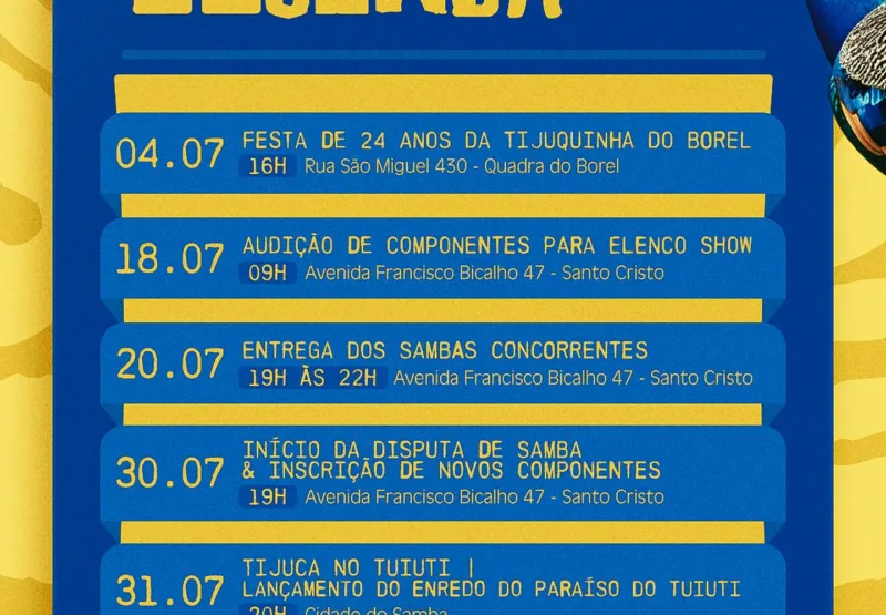 Unidos da Tijuca abre agenda rumo ao Carnaval 2027 e convida a comunidade